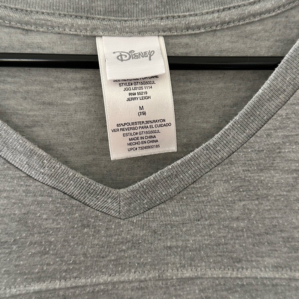 Disney Gray V-Neck Tee with Green Mickey Graphic - Picture 4 of 4